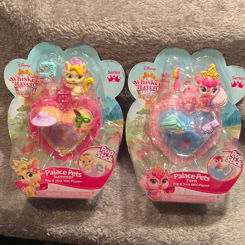 New Disney Whisker Haven Tales Palace Pets Pop & Stick Series 2 set of 2